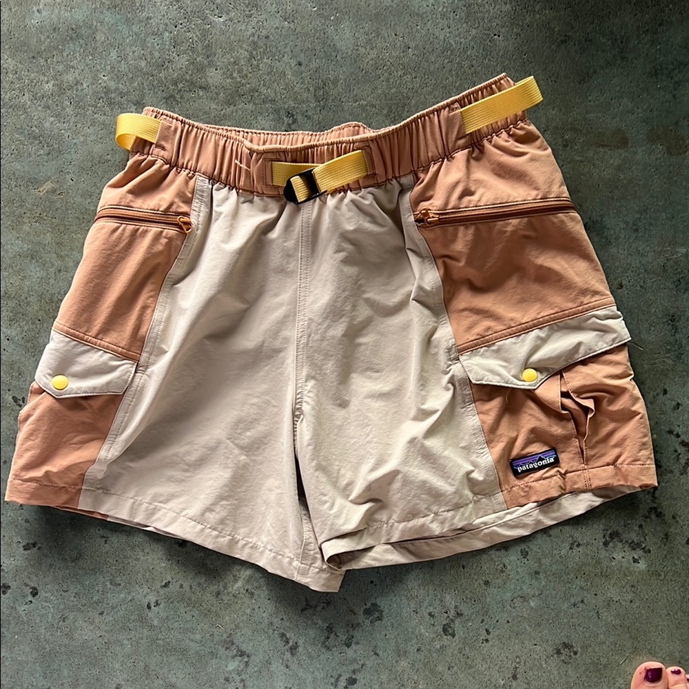 Patagonia Tan and Cream Cargo Shorts for Outdoor Adventures